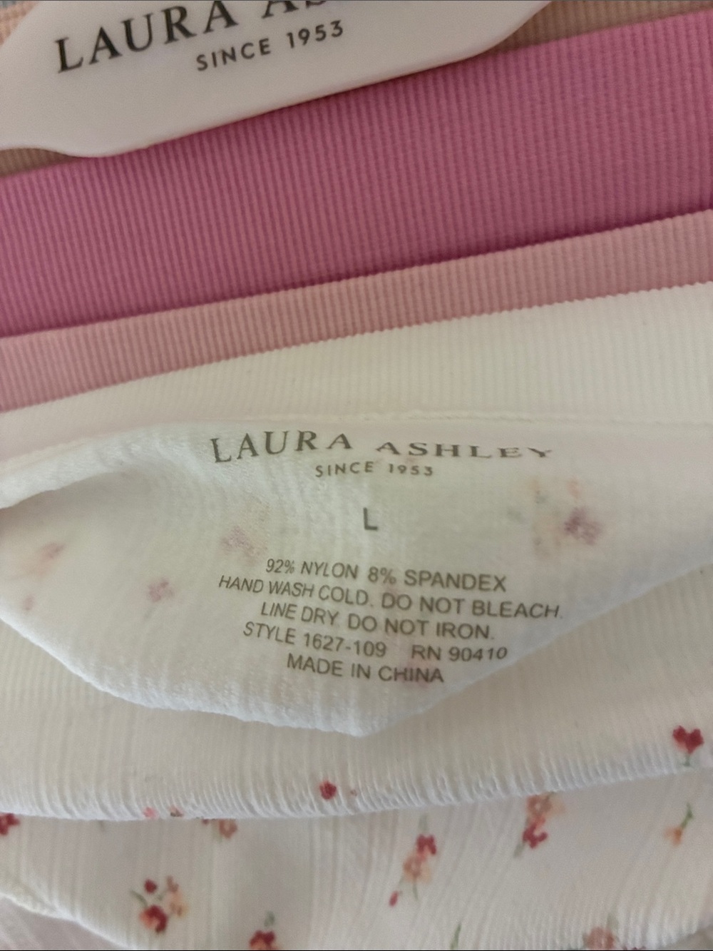 Laura Ashley  L  5-Pack Bikini Undies in White, Pink, Gray, Peach, Rose - Picture 6 of 11